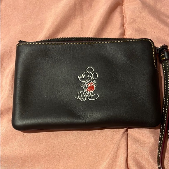 Coach Black Clutch Wristlet with Mickey Mouse Embroidery - Picture 1 of 3